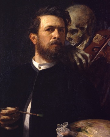 In 1872, Böcklin painted himself at work. But he isn’t alone.