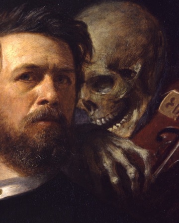 It’s Death, so close its skull nearly touches his hair.