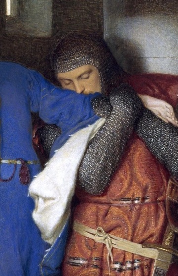 Hildebrand kisses Hellelil’s blue sleeve.